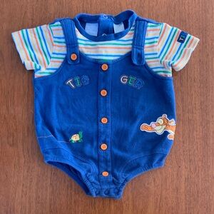 🫐3/$30 Vintage Disney Tigger Blue Romper size 18m
